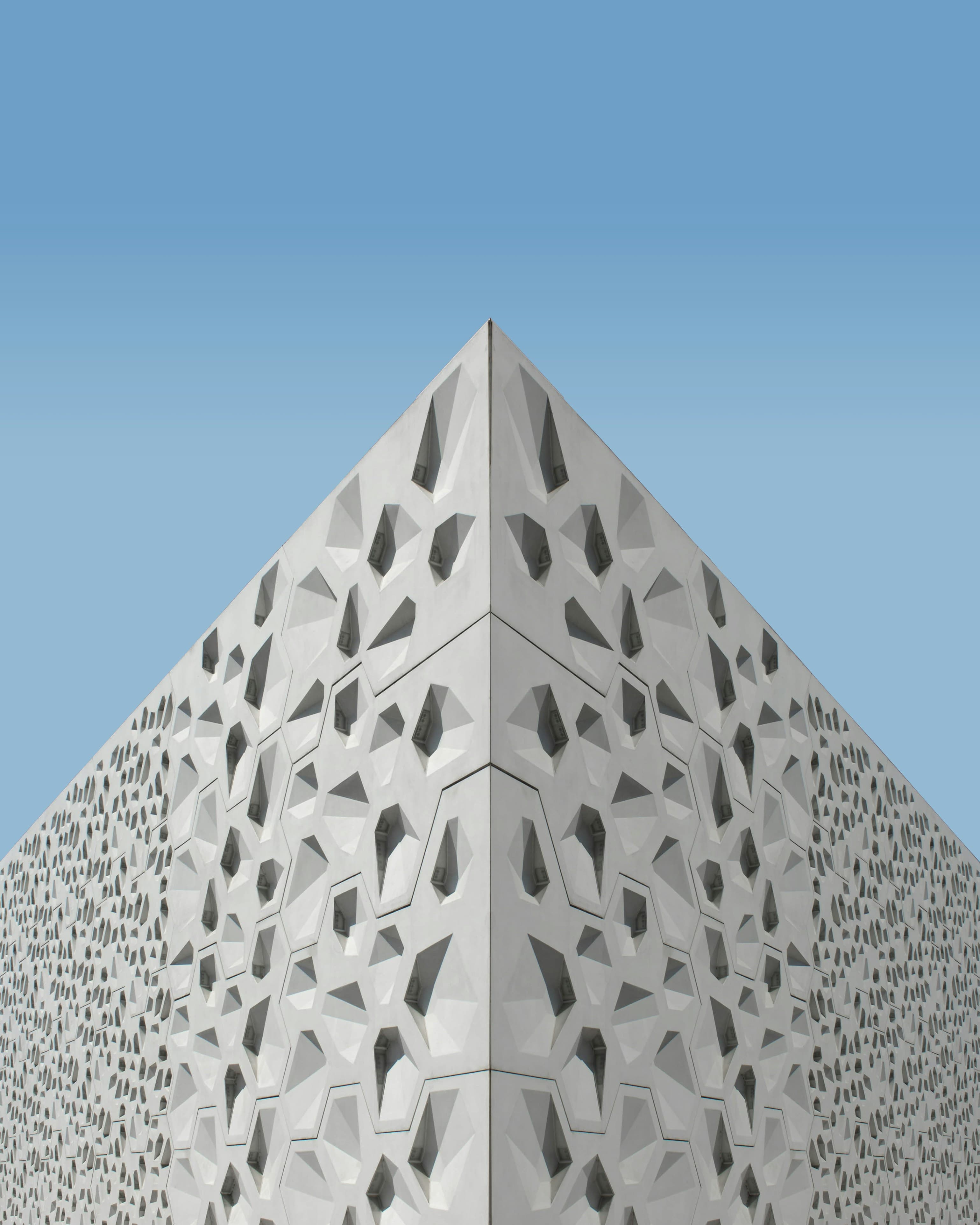 Modern architectural building with geometric pattern